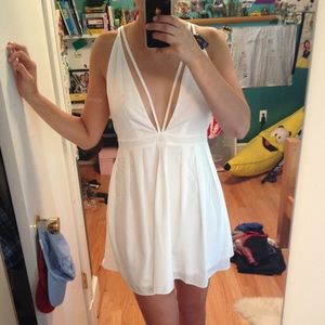 White low cut dress
